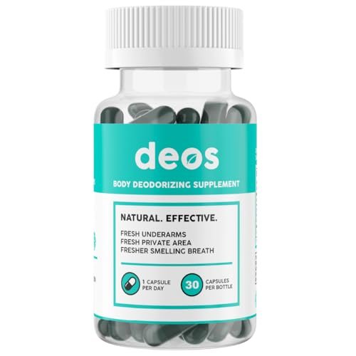DEOS Internal Deodorant Supplement – Full Body Deodorizer for Gut Health, Skin Health, Detox & Digestion Support – Natural Odor Control Chlorophyll Pills | 30 Capsules Avelisse