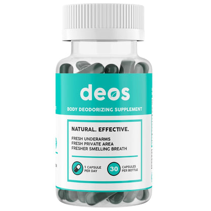 DEOS Internal Deodorant Supplement – Full Body Deodorizer for Gut Health, Skin Health, Detox & Digestion Support – Natural Odor Control Chlorophyll Pills | 30 Capsules Avelisse
