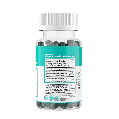 DEOS Internal Deodorant Supplement – Full Body Deodorizer for Gut Health, Skin Health, Detox & Digestion Support – Natural Odor Control Chlorophyll Pills | 30 Capsules Avelisse
