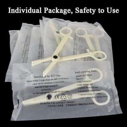 judero Belly Piercing Kit 16-Piece: Complete Belly Button Piercing Supplies with 14G Rings, Clamp, and Sterile Tools Avelisse