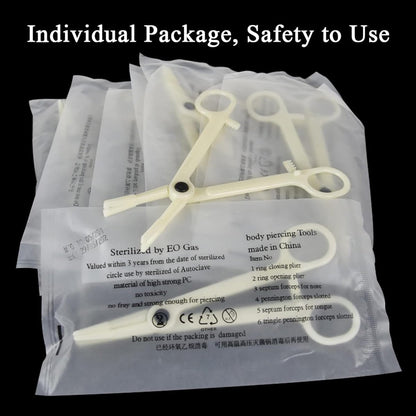 judero Belly Piercing Kit 16-Piece: Complete Belly Button Piercing Supplies with 14G Rings, Clamp, and Sterile Tools Avelisse