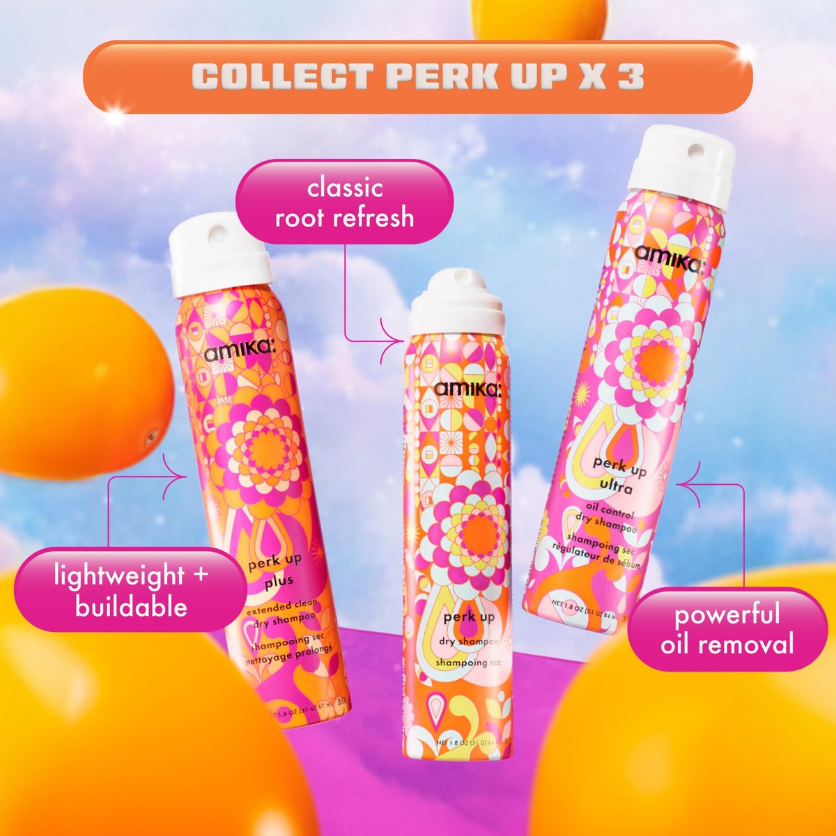 Amika Perk Up Pursuit Dry Shampoo Trial Set - 5.4 oz Avelisse