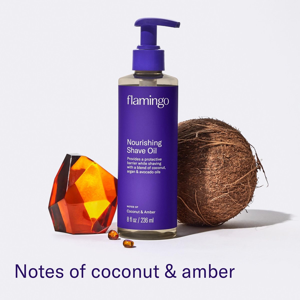 Flamingo Women's 5-Blade Razor Shaving Set with Nourishing Shave Oil and Shower Holder - Lilac Avelisse
