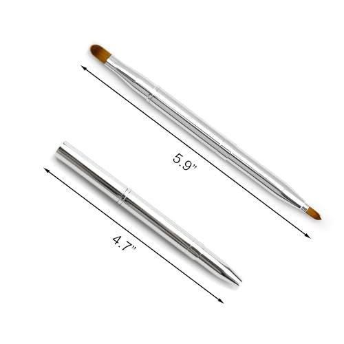 Quacc Double-ended Lip Makeup Brush - Retractable Lip Brush for Lipstick, Lip Gloss, Eyeshadow (Silver) - görsel 4
