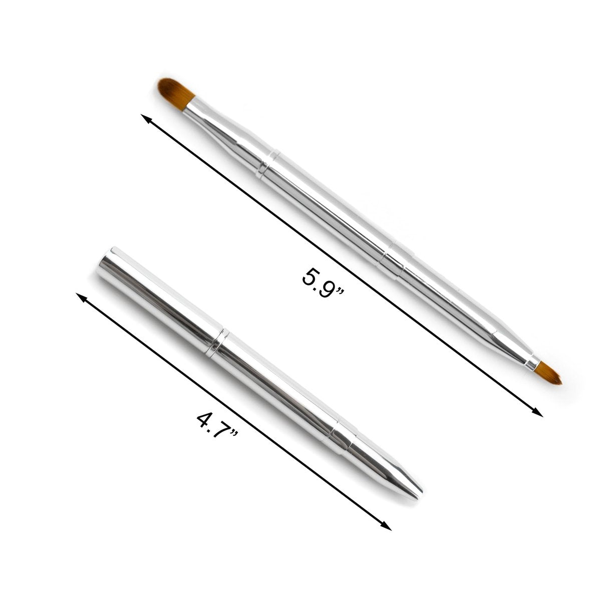Quacc Double-ended Lip Makeup Brush - Retractable Lip Brush for Lipstick, Lip Gloss, Eyeshadow (Silver) - görsel 3