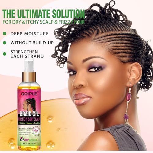 Goiple Braid Oil for Scalp – Soothes Dry & Itchy Scalp, Moisturizes Braids, Locs & Twists, Reduces Frizz & Enhances Shine, 8 fl oz - görsel 8