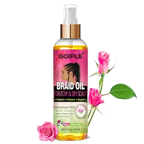 Goiple Braid Oil for Scalp – Soothes Dry & Itchy Scalp, Moisturizes Braids, Locs & Twists, Reduces Frizz & Enhances Shine, 8 fl oz - görsel 2