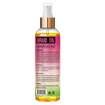 Goiple Braid Oil for Scalp – Soothes Dry & Itchy Scalp, Moisturizes Braids, Locs & Twists, Reduces Frizz & Enhances Shine, 8 fl oz
