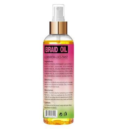 Goiple Braid Oil for Scalp – Soothes Dry & Itchy Scalp, Moisturizes Braids, Locs & Twists, Reduces Frizz & Enhances Shine, 8 fl oz