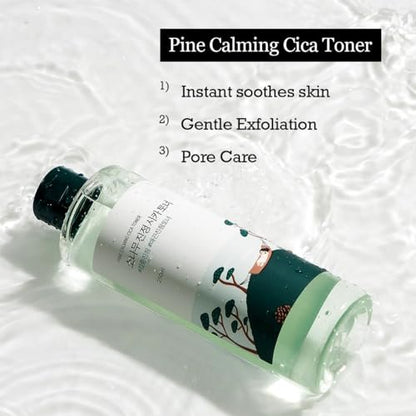 ROUND LAB Pine Calming CICA Toner 8.45 Fl Oz – Low-Acidic Hydrating Toner with Pine CICA, BHA + LHA, and Hyaluronic Acid for Soothing, Exfoliating, and Restoring Skin Balance Avelisse