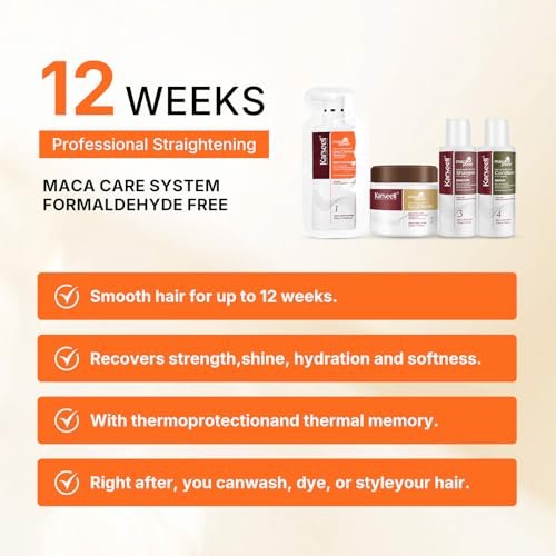 Karseell Maca Essence Repair Keratin Hair Treatment Straightening Kit – 12 Weeks Professional At-Home Straightening for Softer, Shinier Hair, All Hair Types Avelisse