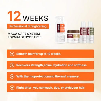 Karseell Maca Essence Repair Keratin Hair Treatment Straightening Kit – 12 Weeks Professional At-Home Straightening for Softer, Shinier Hair, All Hair Types Avelisse
