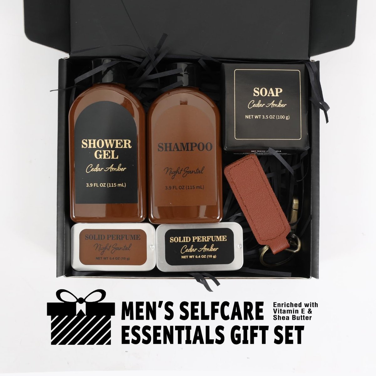 Self Care Gift Set for Men - Cedar & Santal Scented Bath and Body Spa Gift Basket by BODY & EARTH - görsel 5
