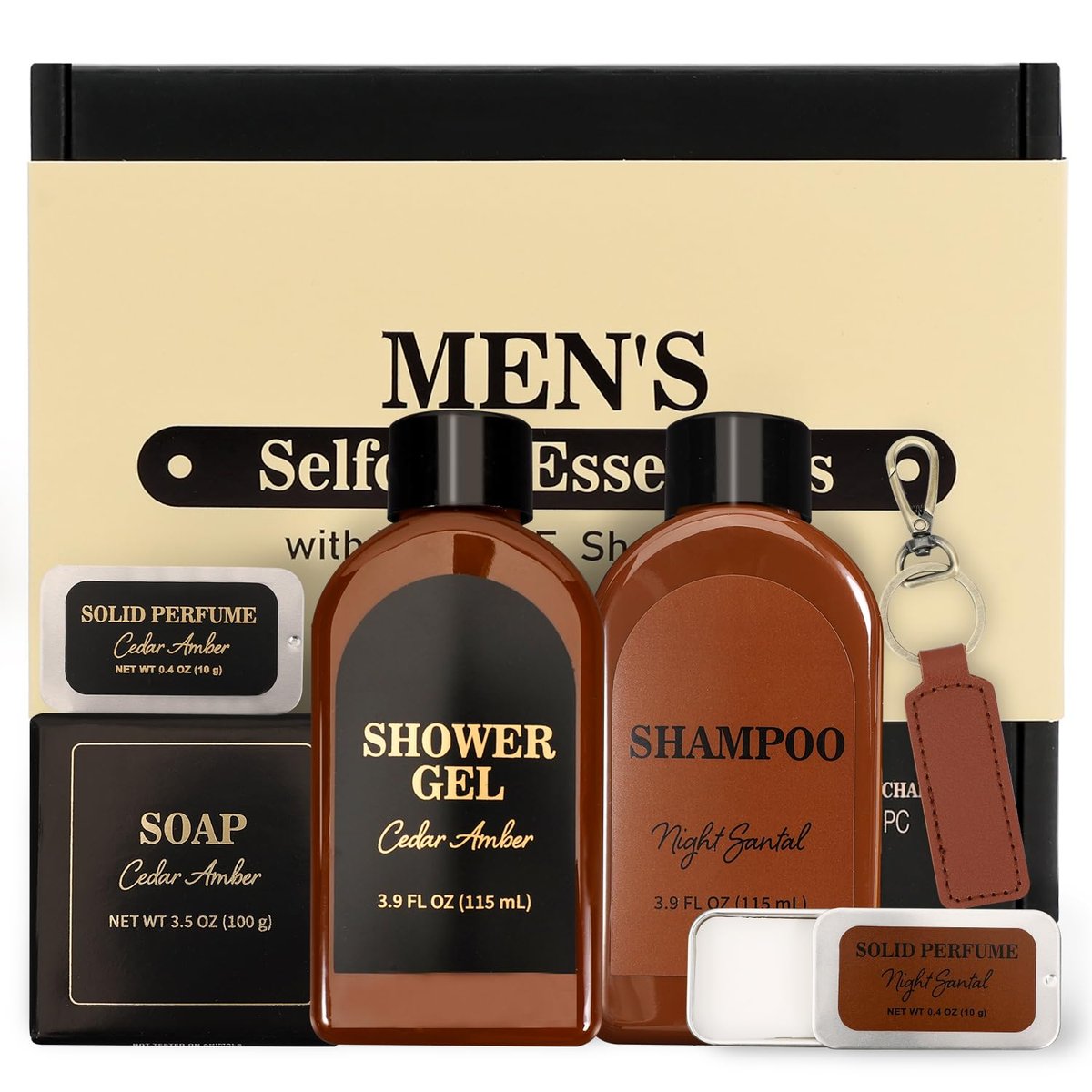Self Care Gift Set for Men - Cedar & Santal Scented Bath and Body Spa Gift Basket by BODY & EARTH - görsel 1