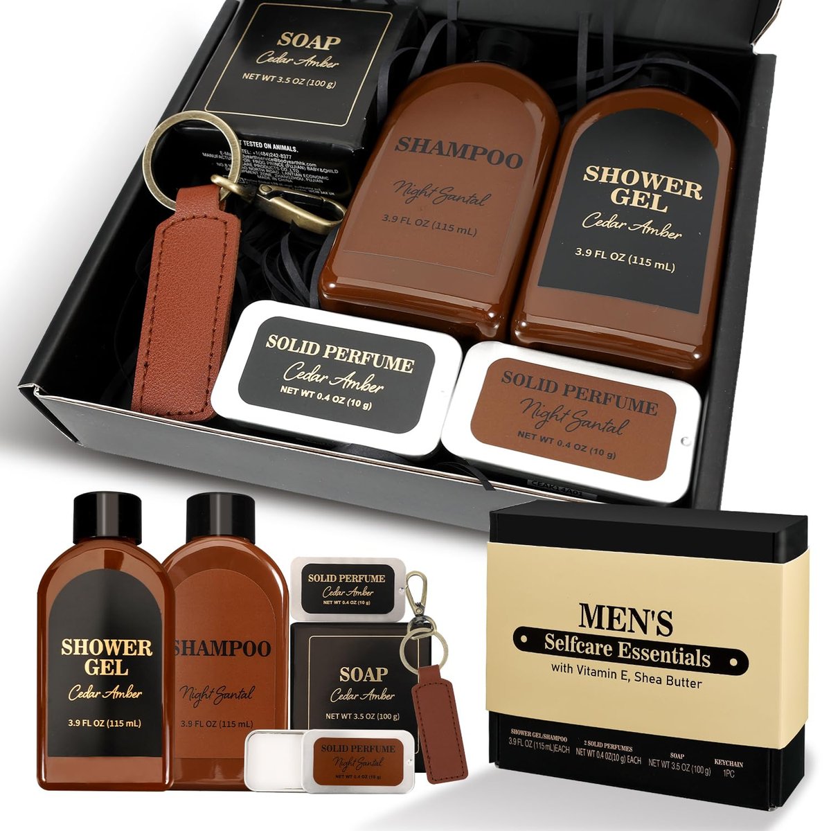 Self Care Gift Set for Men - Cedar & Santal Scented Bath and Body Spa Gift Basket by BODY & EARTH - görsel 15