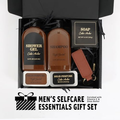 Self Care Gift Set for Men - Cedar & Santal Scented Bath and Body Spa Gift Basket by BODY & EARTH