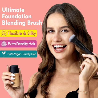 Bueart Design Ultimate Blending Makeup Brush M9 - Liquid Blush & Foundation Brush, Soft Dense Bristles, Vegan & Cruelty-Free