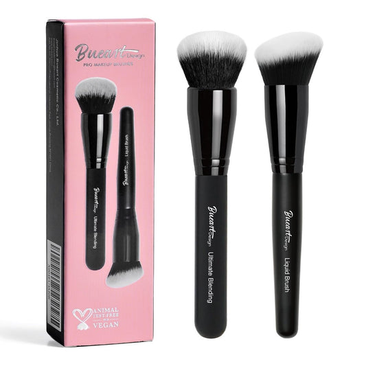 Bueart Design Ultimate Blending Makeup Brush M9 - Liquid Blush & Foundation Brush, Soft Dense Bristles, Vegan & Cruelty-Free