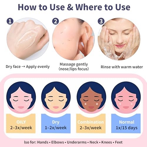Quarxery Gentle Exfoliating Gel - Sensitive Skin Face & Body Cleanser with Natural Witch Hazel & Aloe - Deep Pore Cleansing, 1.76 Fl Oz Avelisse