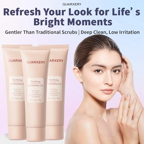 Quarxery Gentle Exfoliating Gel - Sensitive Skin Face & Body Cleanser with Natural Witch Hazel & Aloe - Deep Pore Cleansing, 1.76 Fl Oz Avelisse