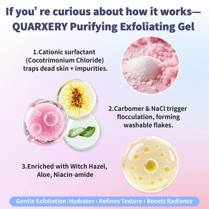 Quarxery Gentle Exfoliating Gel - Sensitive Skin Face & Body Cleanser with Natural Witch Hazel & Aloe - Deep Pore Cleansing, 1.76 Fl Oz Avelisse