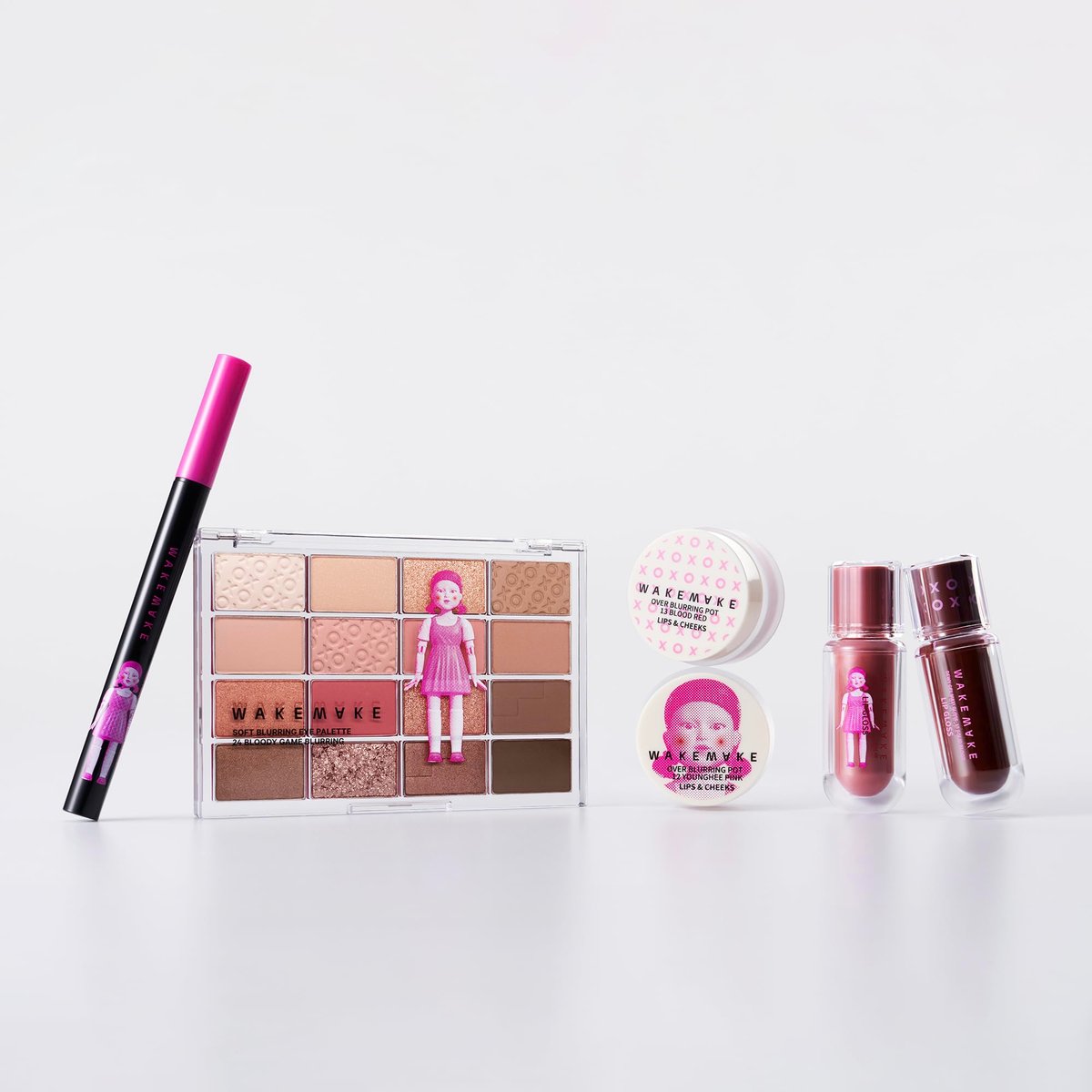 WAKEMAKE x NETFLIX SQUID GAME Soft Blurring Eye Palette 24 Bloody Game Blurring - Red Edition - görsel 3