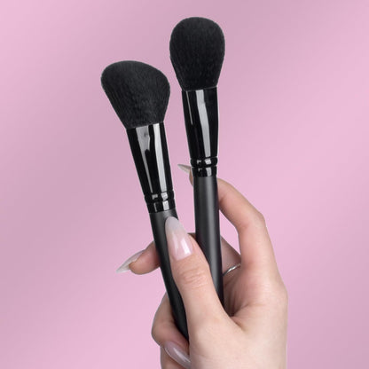 Bueart Design Tapered Blush Brush & Angled Blush Brush Set - Precision Contouring, Blending Highlighter, Liquid Blush, Bronzer & Mineral Powder - Soft, Dense Synthetic Bristles, Vegan & Cruelty-Free M13