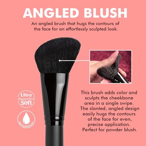 Bueart Design Tapered Blush Brush & Angled Blush Brush Set - Precision Contouring, Blending Highlighter, Liquid Blush, Bronzer & Mineral Powder - Soft, Dense Synthetic Bristles, Vegan & Cruelty-Free M13 - görsel 8