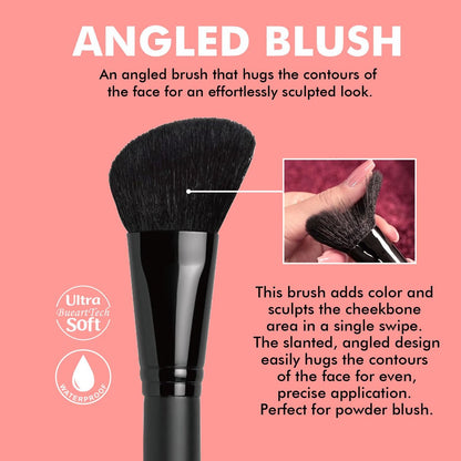 Bueart Design Tapered Blush Brush & Angled Blush Brush Set - Precision Contouring, Blending Highlighter, Liquid Blush, Bronzer & Mineral Powder - Soft, Dense Synthetic Bristles, Vegan & Cruelty-Free M13
