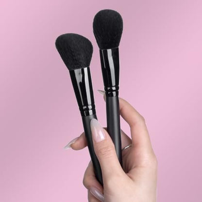 Bueart Design Tapered Blush Brush & Angled Blush Brush Set - Precision Contouring, Blending Highlighter, Liquid Blush, Bronzer & Mineral Powder - Soft, Dense Synthetic Bristles, Vegan & Cruelty-Free M13
