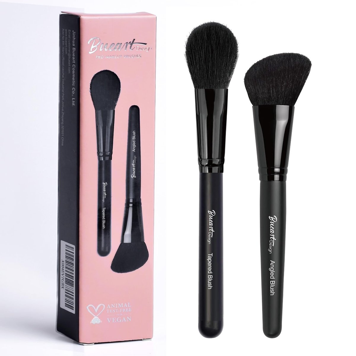 Bueart Design Tapered Blush Brush & Angled Blush Brush Set - Precision Contouring, Blending Highlighter, Liquid Blush, Bronzer & Mineral Powder - Soft, Dense Synthetic Bristles, Vegan & Cruelty-Free M13 - görsel 1