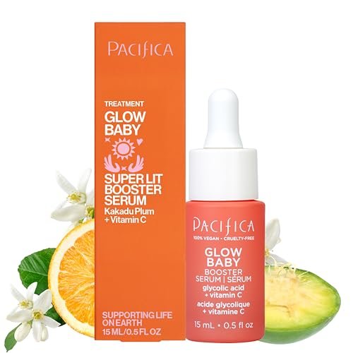 Pacifica Glow Baby Booster Mini Face Serum - Vitamin C & Glycolic Acid Brightening Serum, Fragrance-Free, Vegan & Cruelty-Free, 0.5 fl oz - görsel 2
