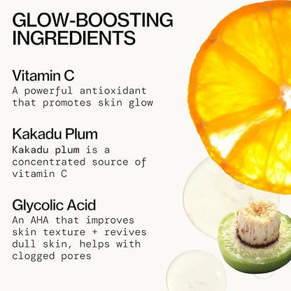 Pacifica Glow Baby Booster Mini Face Serum - Vitamin C & Glycolic Acid Brightening Serum, Fragrance-Free, Vegan & Cruelty-Free, 0.5 fl oz