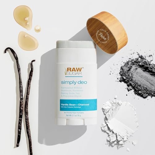 RAW SUGAR Simply Deo Deodorant Stick, Vanilla Bean + Charcoal, 2.7 oz, Aluminum-Free, Baking Soda-Free, Whole Body Deodorant for Women & Men - görsel 12