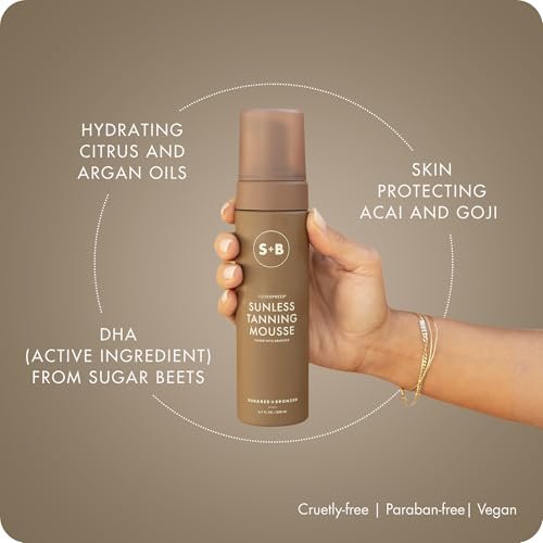 SUGARED + BRONZED Sunless Tanning Mousse - Self Tanner for Body, FlexExpress Formula, Natural Glow, Quick Dry, Vegan, 6.7 Fl Oz Avelisse