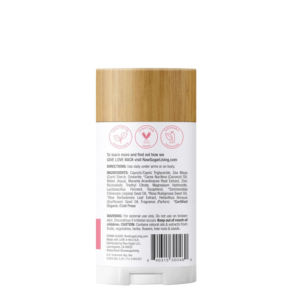 RAW SUGAR Simply Deo Deodorant Stick - Whole Body Deodorant for Women & Men, Beach Rose + Aloe, 2.7 oz Avelisse