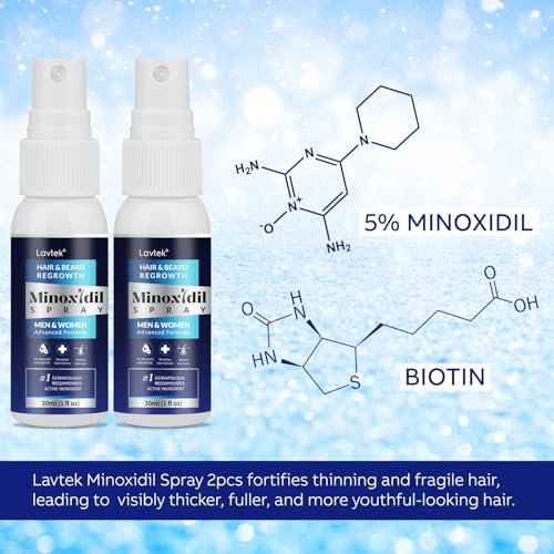 5% Minoxidil Hair Regrowth Spray for Men and Women - 2 Pack Avelisse