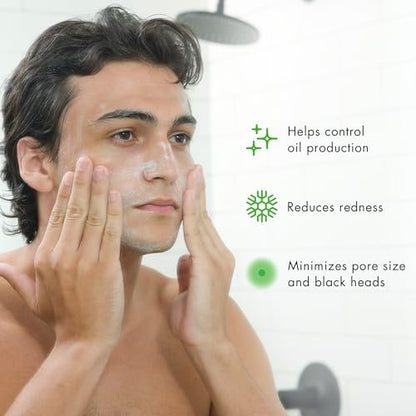 Tiege Hanley Salicylic Acid Cleanser for Men – Gentle Deep-Cleansing Face Wash for Acne-Prone Skin, 2.5 FL Oz