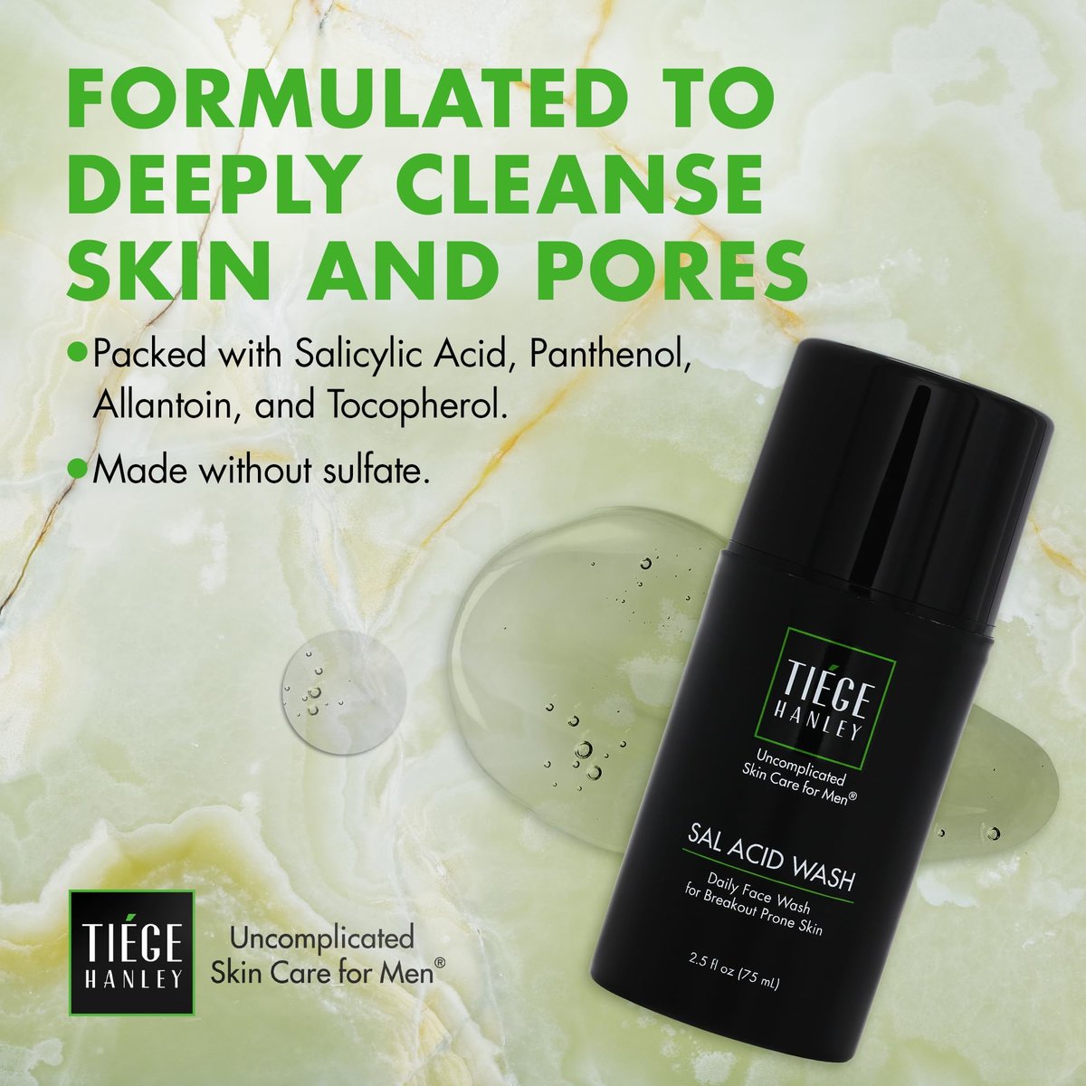 Tiege Hanley Salicylic Acid Cleanser for Men – Gentle Deep-Cleansing Face Wash for Acne-Prone Skin, 2.5 FL Oz - görsel 7