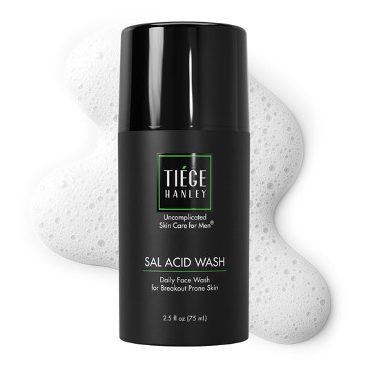 Tiege Hanley Salicylic Acid Cleanser for Men – Gentle Deep-Cleansing Face Wash for Acne-Prone Skin, 2.5 FL Oz