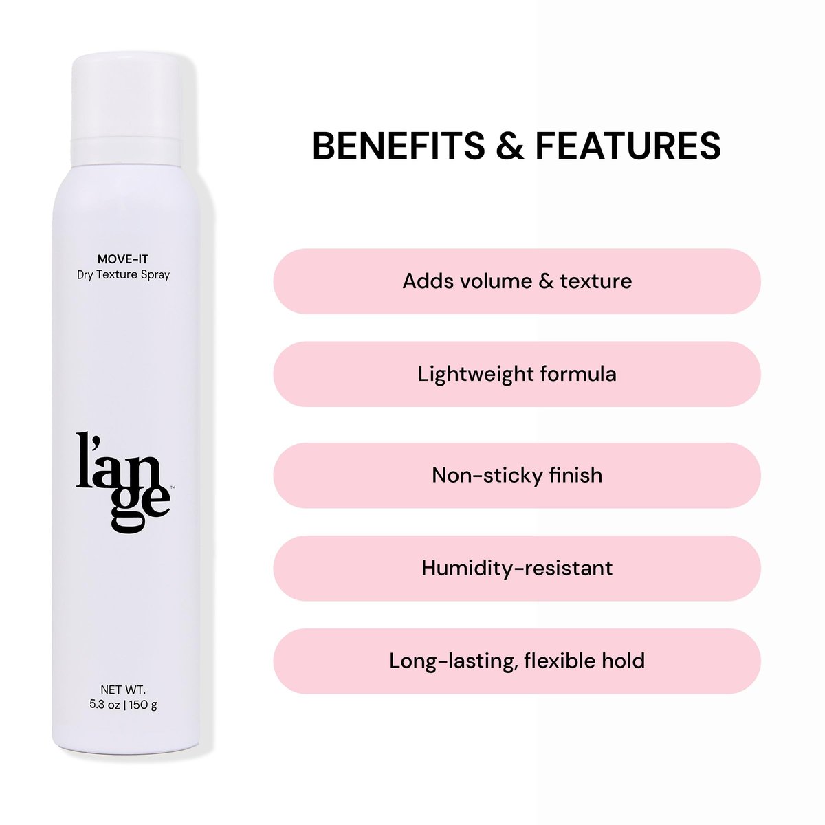 L'ANGE HAIR Move-It Super Dry Texture Spray - Oil Absorbing & Volumizing Texturizing Spray for Women, 5.3 oz - görsel 4