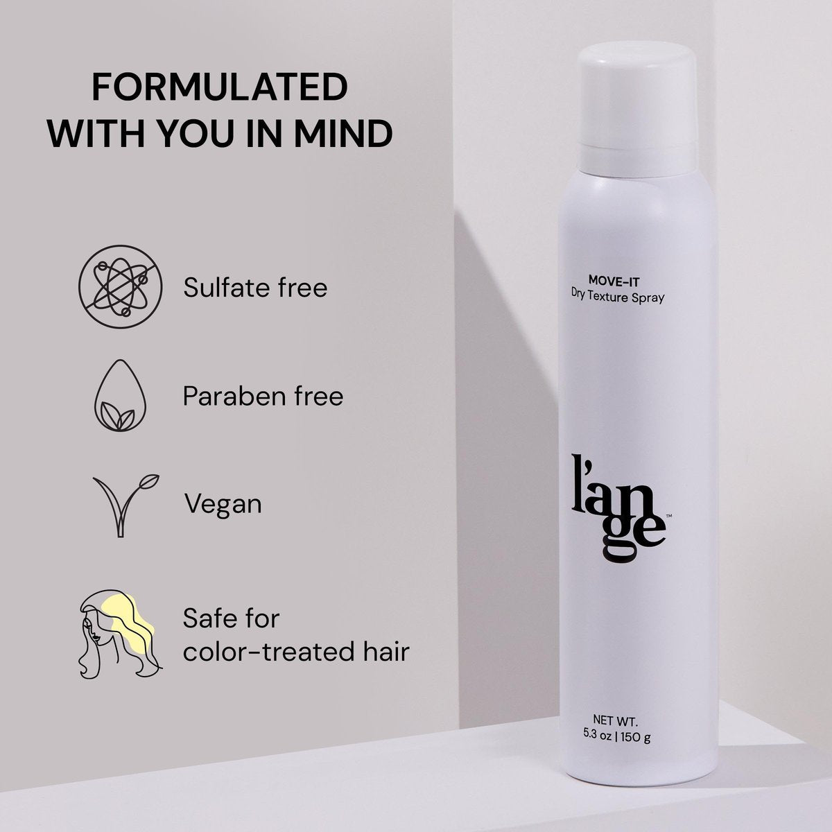 L'ANGE HAIR Move-It Super Dry Texture Spray - Oil Absorbing & Volumizing Texturizing Spray for Women, 5.3 oz - görsel 6