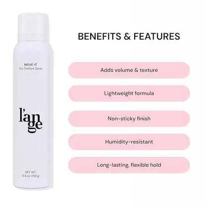 L'ANGE HAIR Move-It Super Dry Texture Spray - Oil Absorbing & Volumizing Texturizing Spray for Women, 5.3 oz