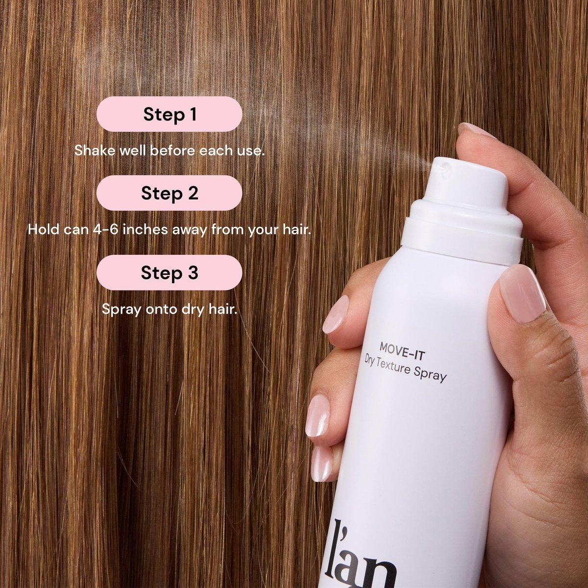 L'ANGE HAIR Move-It Super Dry Texture Spray - Oil Absorbing & Volumizing Texturizing Spray for Women, 5.3 oz - görsel 8