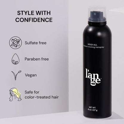 L'ANGE HAIR Hold-All Medium Working Hairspray – Brushable, Flexible Hold, Humidity Resistant & UV Protection, 8 oz Avelisse