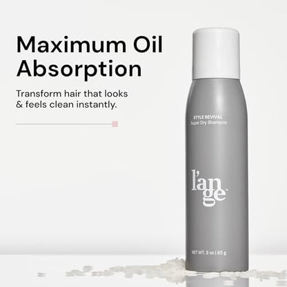 L'ANGE HAIR Style Revival Super Dry Shampoo Spray - Volumizing, No White Residue, Long-Lasting Oil Control, Fresh Scent, Color Safe, 3 oz