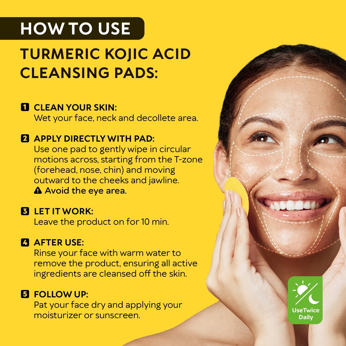 Turmeric Kojic Acid Cleansing Pads for Face - Exfoliating Sponges with Vitamin C & Lemon - Foaming Facial Wash for Glowing Skin & Uneven Tone Support - Gentle Daily Scrub - görsel 5