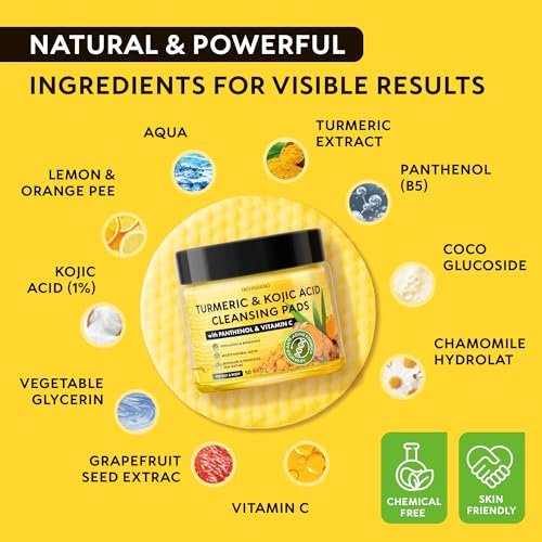 Turmeric Kojic Acid Cleansing Pads for Face - Exfoliating Sponges with Vitamin C & Lemon - Foaming Facial Wash for Glowing Skin & Uneven Tone Support - Gentle Daily Scrub - görsel 8