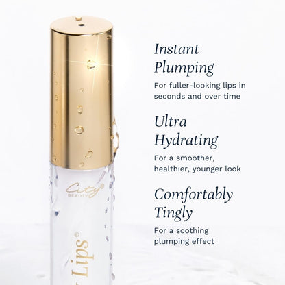 City Beauty City Lips Plumping Lip Gloss - Silver Skyline High-Shine Lip Treatment with Hyaluronic Acid for Fuller, Younger-Looking Lips Avelisse