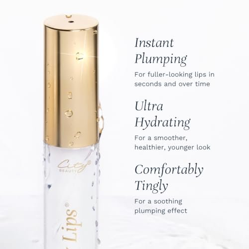 City Beauty City Lips Plumping Lip Gloss - Silver Skyline High-Shine Lip Treatment with Hyaluronic Acid for Fuller, Younger-Looking Lips Avelisse